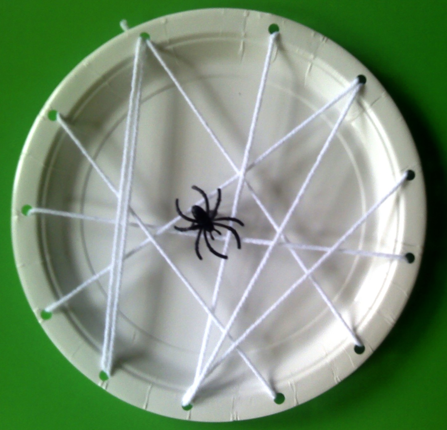 Paper plate spider web craft