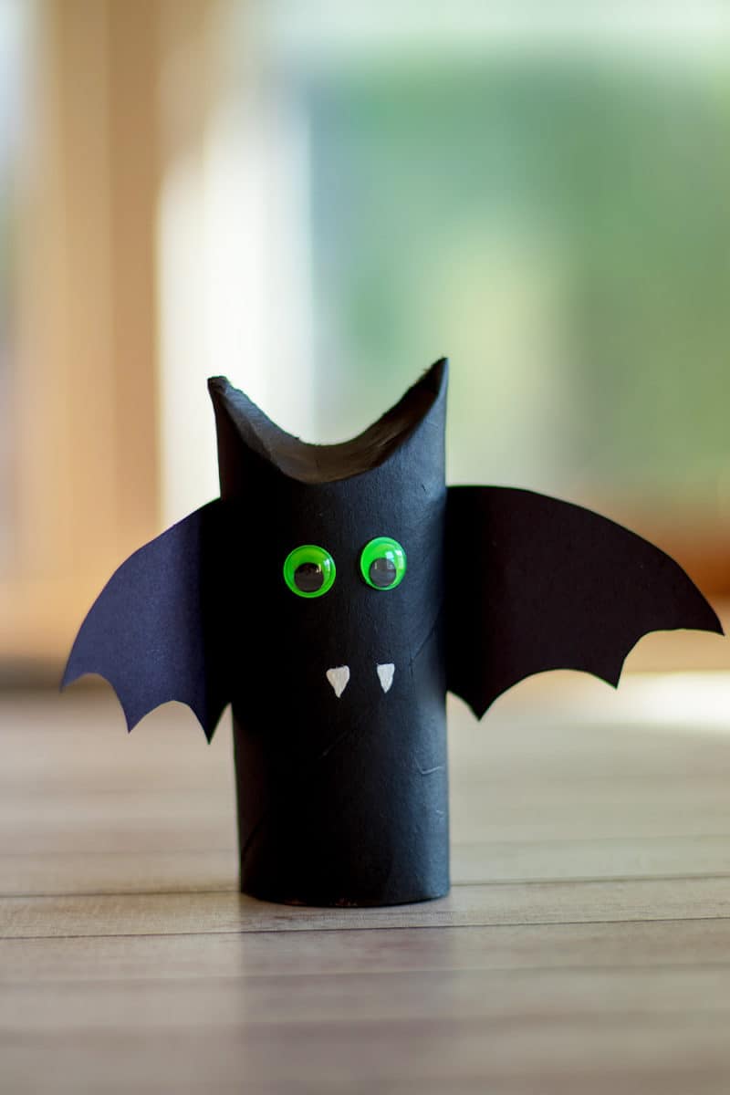 Toilet paper roll bat craft