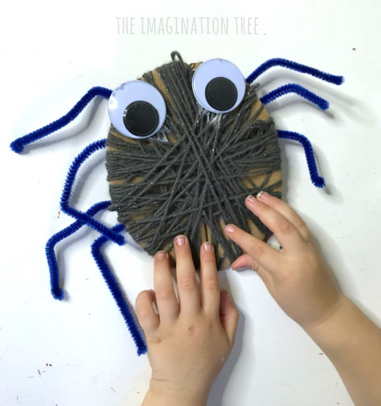Yarn-wrapped spider craft