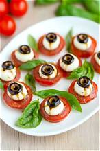 Eyeball caprese skewers